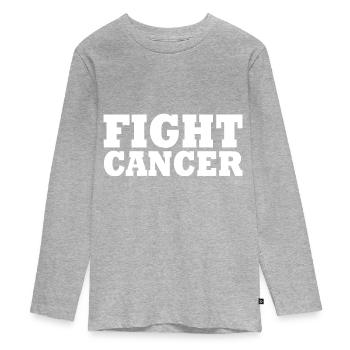 Fight cancer - T-shirt manches longues Premium Ado - gris chiné - Devant