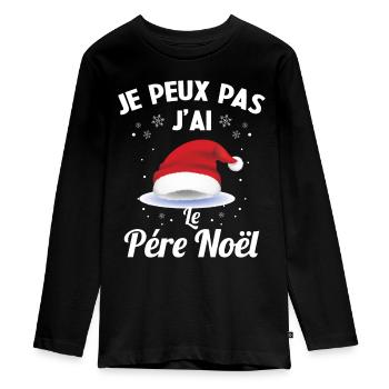 Je peux pas j'ai le père noël - T-shirt manches longues Premium Ado - noir - Devant - AI Model Kid Female (0cm)