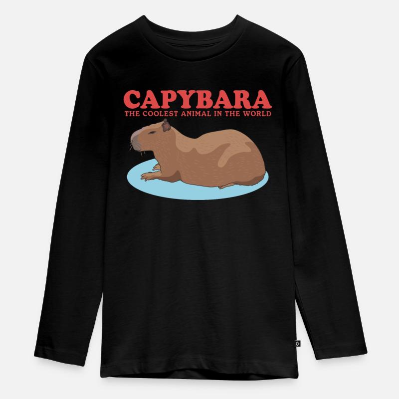 Capybara Capybaras Capybaras Capybara Cadeau - T-shirt manches longues Premium Ado - noir