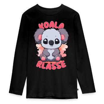 Süßes Koalaklasse Grundschule Klassentier - Teenager Premium Bio Langarmshirt - Schwarz - Vorne - AI Model Kid Female (0cm)