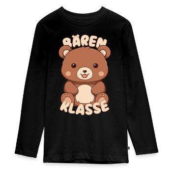 Süßes Bärenklasse Grundschule Klassentier - Teenager Premium Bio Langarmshirt - Schwarz - Vorne - AI Model Kid Female (0cm)