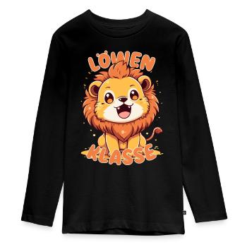 Süßes Löwenklasse Grundschule Klassentier - Teenager Premium Bio Langarmshirt - Schwarz - Vorne - AI Model Kid Female (0cm)