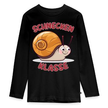 Süßes Schneckenklasse Grundschule Klassentier - Teenager Premium Bio Langarmshirt - Schwarz - Vorne - AI Model Kid Female (0cm)