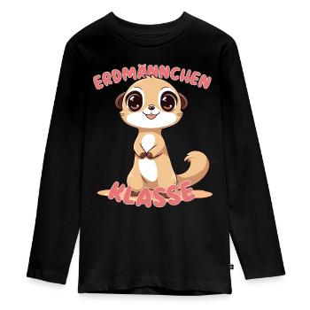 Süßes Erdmännchenklasse Grundschule Klassentier - Teenager Premium Bio Langarmshirt - Schwarz - Vorne - AI Model Kid Female (0cm)