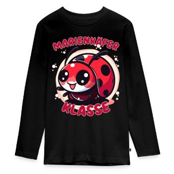 Süßes Marienkäferklasse Grundschule Klassentier - Teenager Premium Bio Langarmshirt - Schwarz - Vorne - AI Model Kid Female (0cm)