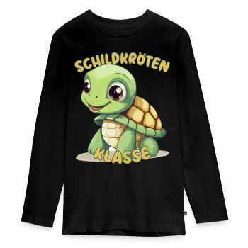 Süßes Schildkrötenklasse Grundschule Klassentier - Teenager Premium Bio Langarmshirt - Schwarz - Vorne - AI Model Kid Female (0cm)