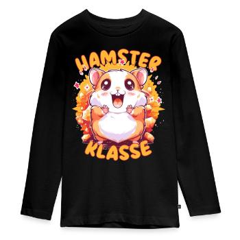 Süßes Hamsterklasse Grundschule Klassentier - Teenager Premium Bio Langarmshirt - Schwarz - Vorne - AI Model Kid Female (0cm)