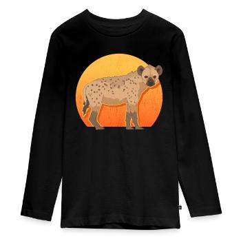 Hyène Hyène Cadeau Hyène Tachetée - T-shirt manches longues Premium Ado - noir - Devant - AI Model Kid Female (0cm)