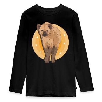 Hyène tachetée Hyène Cadeau Hyène - T-shirt manches longues Premium Ado - noir - Devant - AI Model Kid Female (0cm)