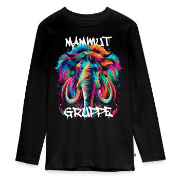 Graffiti Mammutgruppe Kindergarten Gruppentier - Teenager Premium Bio Langarmshirt - Schwarz - Vorne - AI Model Kid Female (0cm)