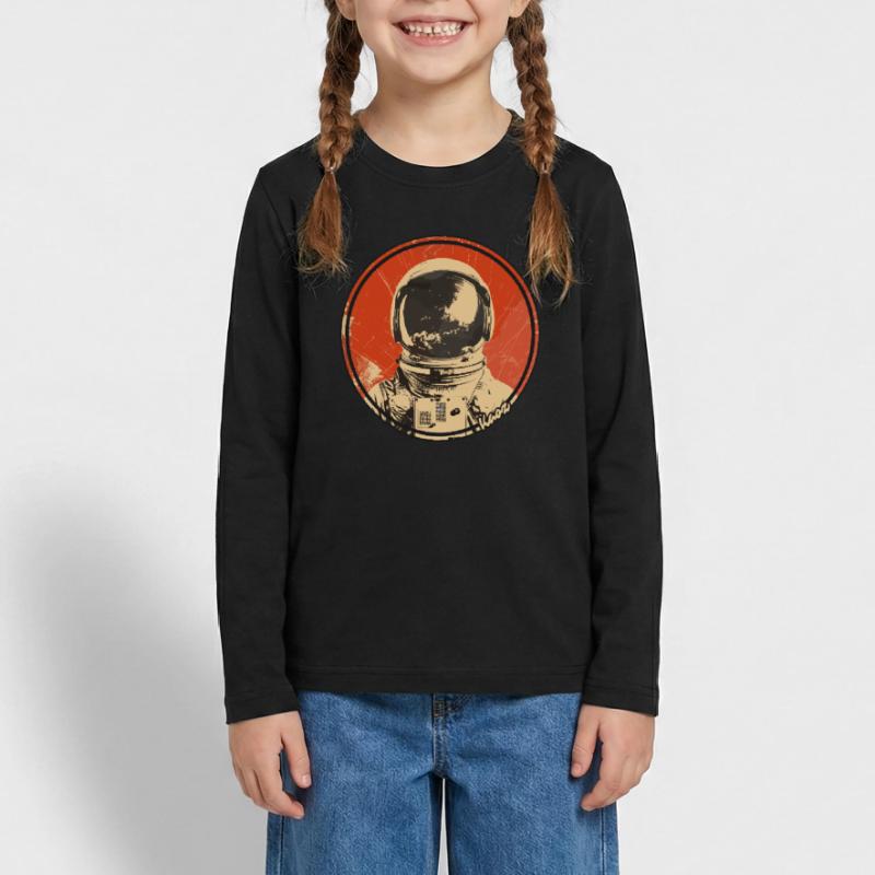 Conception spatiale rétro astronaute T-shirt manches longues Premium Ado