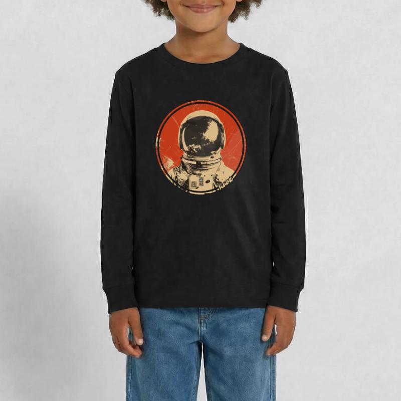Conception spatiale rétro astronaute T-shirt manches longues Premium Ado