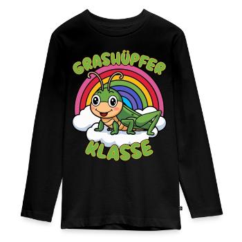 Süßes Grashüpferklasse Grundschule Klassentier - Teenager Premium Bio Langarmshirt - Schwarz - Vorne - AI Model Kid Female (0cm)