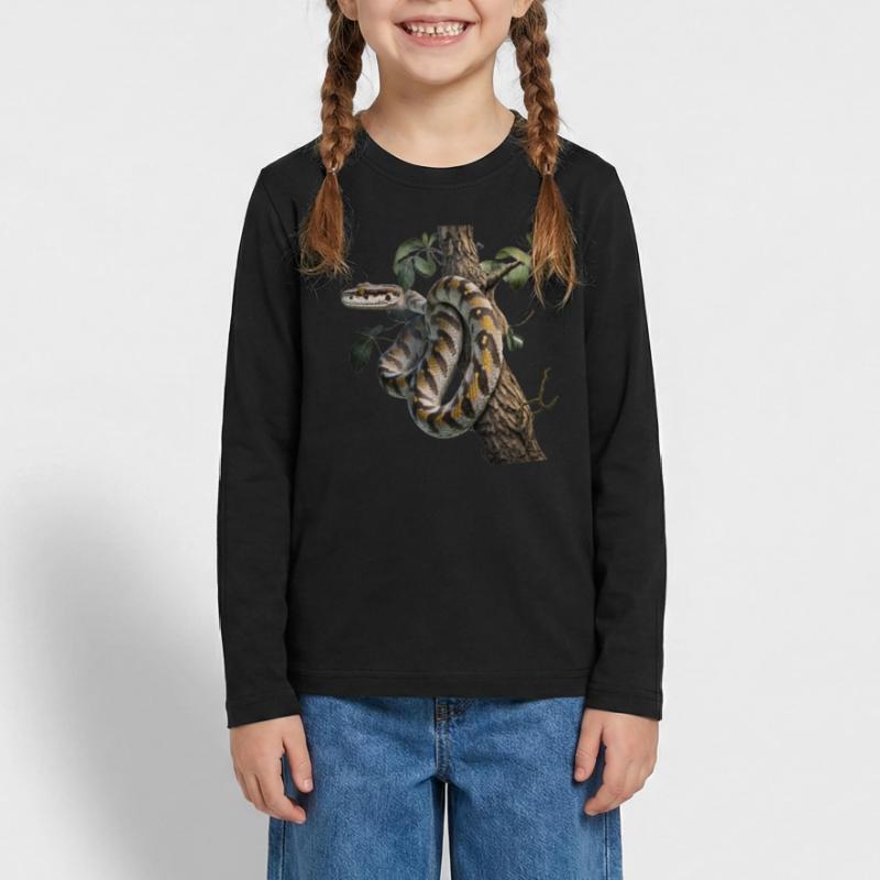 Python im Baum: Ein majestätisches Tier Teenager Premium Bio Langarmshirt