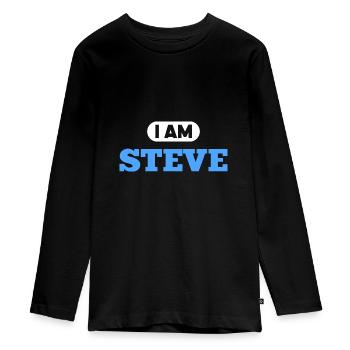 Steve Namenszusatz für stolze Steves - Teenager Premium Bio Langarmshirt - Schwarz - Vorne - AI Model Kid Female (0cm)