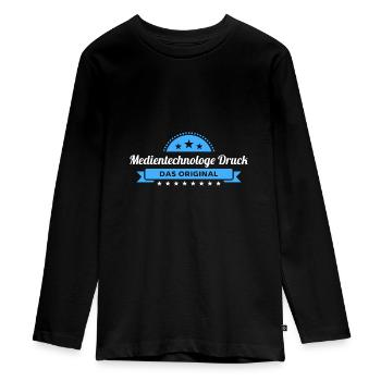 Medientechnologe Druck Design für stolze Profis - Teenager Premium Bio Langarmshirt - Schwarz - Vorne - AI Model Kid Female (0cm)