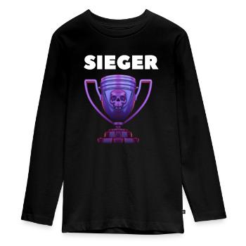 Winner - Teenager Premium Organic Long Sleeve Shirt - black - Front - AI Model Kid Female (0cm)