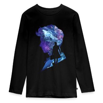 Fantastic Beasts Newt Scamander Silhouette - Teenager Premium Organic Long Sleeve Shirt - black - Front - AI Model Kid Female (0cm)