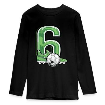 Football 6 ans - T-shirt manches longues Premium Ado - noir - Devant - AI Model Kid Female (0cm)
