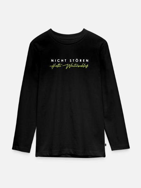 Winterschlaf - Teenager Premium Bio Langarmshirt - Schwarz