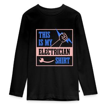 Circuits de tension Electrician Work Electronic - T-shirt manches longues Premium Ado - noir - Devant - AI Model Kid Female (0cm)