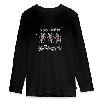 Bon anniversaire! Zèbres chantants - T-shirt manches longues Premium Ado - noir - Devant - AI Model Kid Female (0cm)
