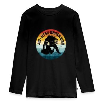 BJJ Brazilian Jiu Jitsu - Teenager Premium Bio Langarmshirt - Schwarz - Vorne - AI Model Kid Female (0cm)