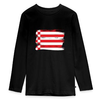 Bremen Flagge Bremer Fahne - Teenager Premium Bio Langarmshirt - Schwarz - Vorne - AI Model Kid Female (0cm)