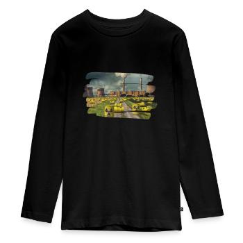 Anti nuclear power - Teenager Premium Organic Long Sleeve Shirt - black - Front - AI Model Kid Female (0cm)