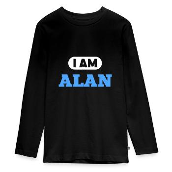 Alan Name Saying für stolze Alans - Teenager Premium Bio Langarmshirt - Schwarz - Vorne - AI Model Kid Female (0cm)