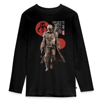 Star Wars: Mandalorian Mandalorianer & Zeichen - Teenager Premium Bio Langarmshirt - Schwarz - Vorne - AI Model Kid Female (0cm)