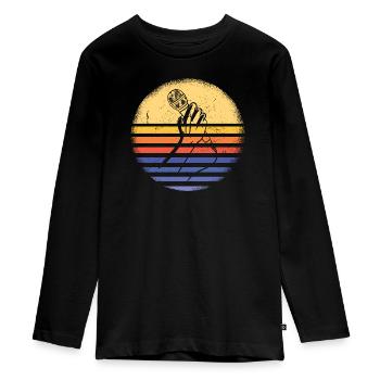 Comedian Retro Sunset Stand Up Comedy - Teenager Premium Bio Langarmshirt - Schwarz - Vorne - AI Model Kid Female (0cm)