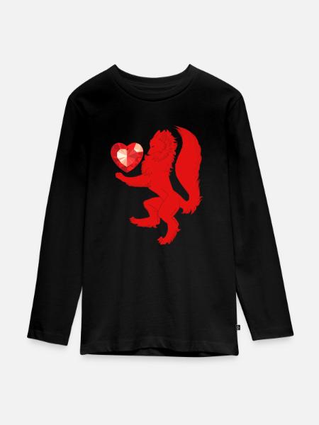 Heraldisch (rot) - Teenager Premium Bio Langarmshirt - Schwarz