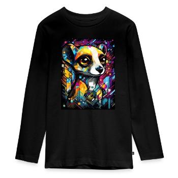 [MB] Friendly Googly-Eyed Adventure - Teenager Premium Organic Long Sleeve Shirt - black - Front - AI Model Kid Female (0cm)