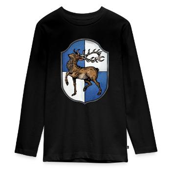 Armoiries Hirsch - T-shirt manches longues Premium Ado - noir - Devant - AI Model Kid Female (0cm)