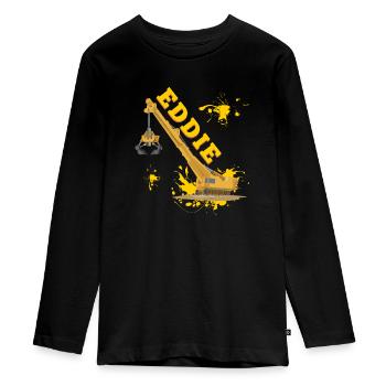 Eddie pelle pelle grue - T-shirt manches longues Premium Ado - noir - Devant - AI Model Kid Female (0cm)