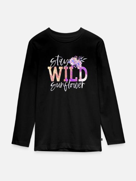 Séjour Tournesol sauvage - T-shirt manches longues Premium Ado - noir
