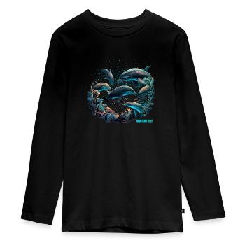 RÉCIF DE NINGALOO - T-shirt manches longues Premium Ado - noir - Devant - AI Model Kid Female (0cm)