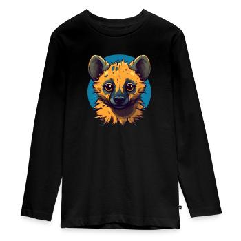Cute Hyena - Teenager Premium Organic Long Sleeve Shirt - black - Front - AI Model Kid Female (0cm)