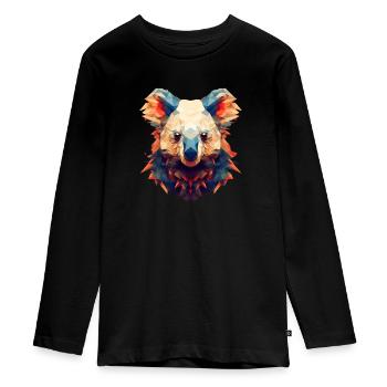 Koala Ours - T-shirt manches longues Premium Ado - noir - Devant - AI Model Kid Female (0cm)