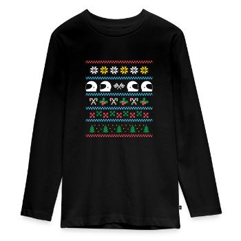 Sport X-Mas Course de Noël - T-shirt manches longues Premium Ado - noir - Devant - AI Model Kid Female (0cm)