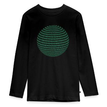 Binary Code Code Computer Science Nerd Student Gift - Teenager Premium Organic Long Sleeve Shirt - black - Front - AI Model Kid Female (0cm)
