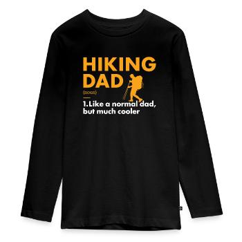 Hiker Dad Definition Hiking - Teenager Premium Bio Langarmshirt - Schwarz - Vorne - AI Model Kid Female (0cm)