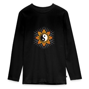 Yin yang - T-shirt manches longues Premium Ado - noir - Devant - AI Model Kid Female (0cm)
