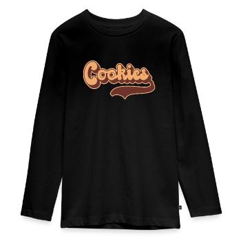 Cuisson des biscuits rétro - T-shirt manches longues Premium Ado - noir - Devant - AI Model Kid Female (0cm)