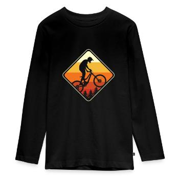 Mountainbike Mountainbiken Mountainbiker - Teenager Premium Bio Langarmshirt - Schwarz - Vorne - AI Model Kid Female (0cm)