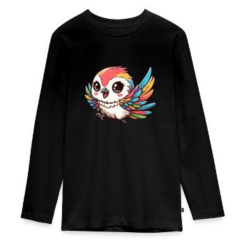 Colorful canary - Teenager Premium Organic Long Sleeve Shirt - black - Front - AI Model Kid Female (0cm)