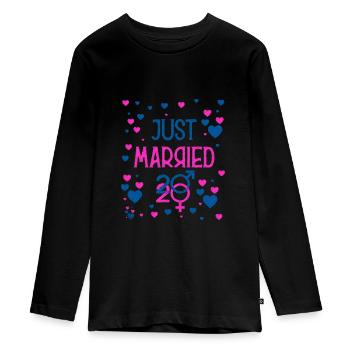 Fraîchement marié - T-shirt manches longues Premium Ado - noir - Devant - AI Model Kid Female (0cm)