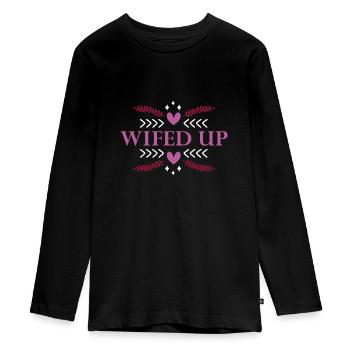 Proposition d’engagement essuyée en disant - T-shirt manches longues Premium Ado - noir - Devant - AI Model Kid Female (0cm)