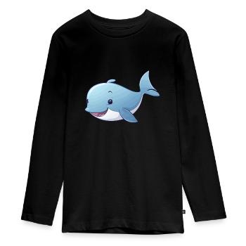 Bébé cachalot - T-shirt manches longues Premium Ado - noir - Devant - AI Model Kid Female (0cm)